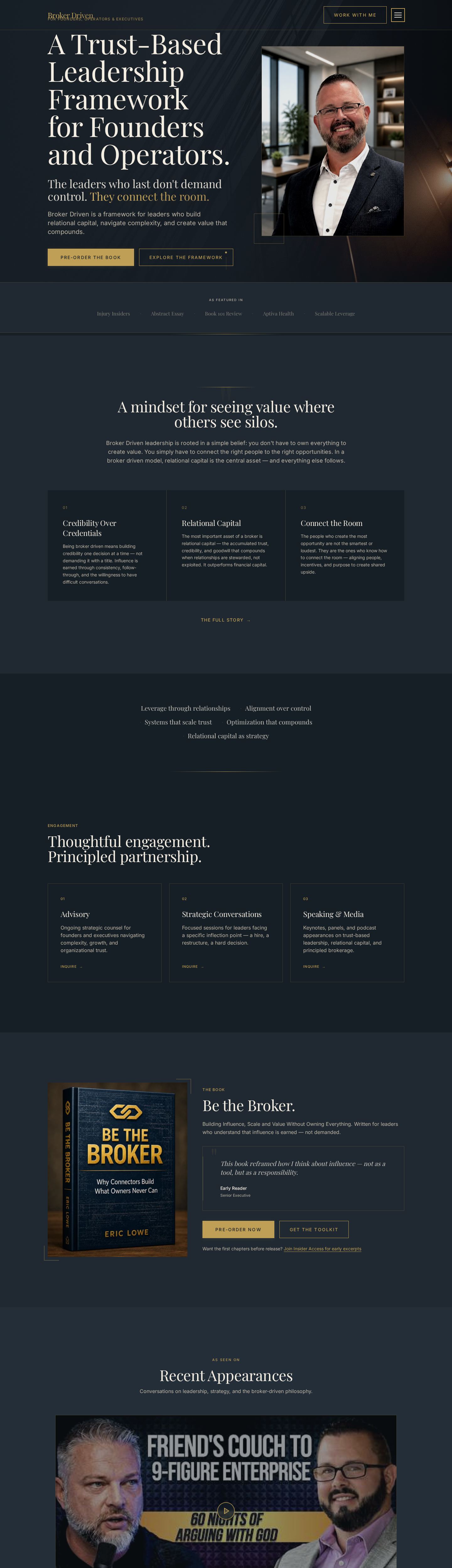 Broker Driven website, full page