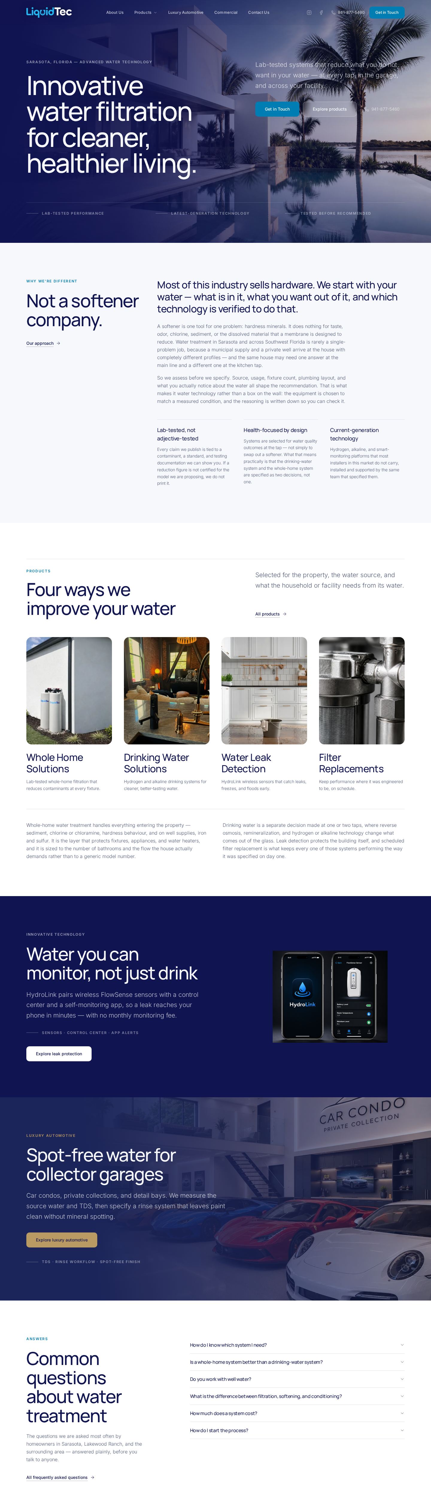 Liquid Tec website, full page