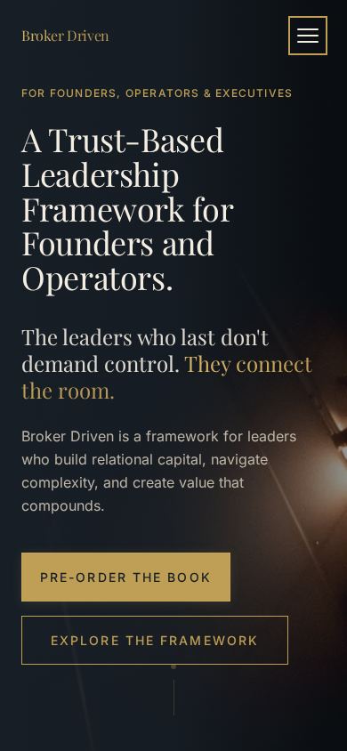 Broker Driven website, phone view