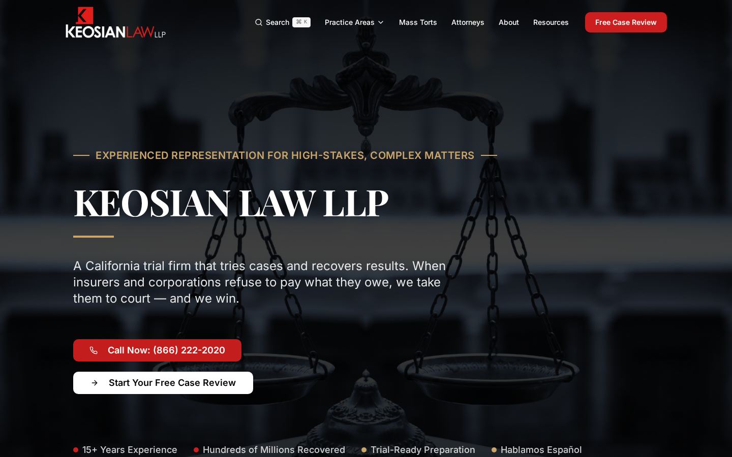 Keosian Law website project