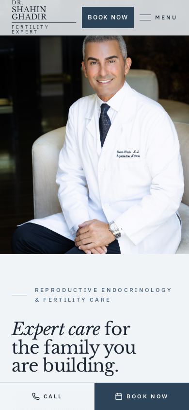 Dr. Shahin Ghadir website, phone view